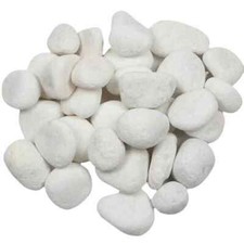 Premium Snow WHITE Quartz Tumbled Pebbles Garden Home Decoration