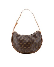 Preloved louis vuitton Printed Canvas Hobo Bag Women Brown One Size