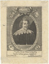 Johann HÖFEL / Portrait engraving by Lucas Schnitzer Ca 1645