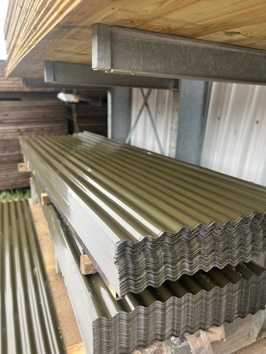 Corrugated green metal roof - corrugated,