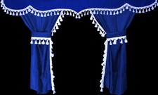 Truck Scania S / R / P / G / V8 Fit Curtains Curtains SET 5 Parts Blue White