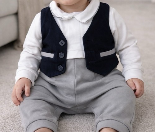 Baby boys waistcoat romper - baby,