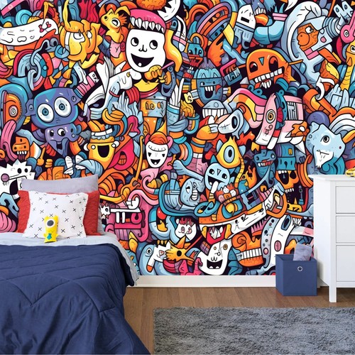 Colorful funny graffiti - funny,