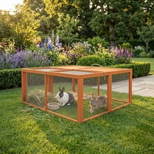 PawHut Rabbit Hutch, Folding