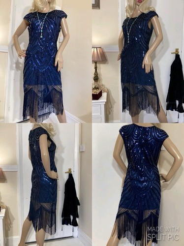 Vintage style sequin fringed - sequin, &