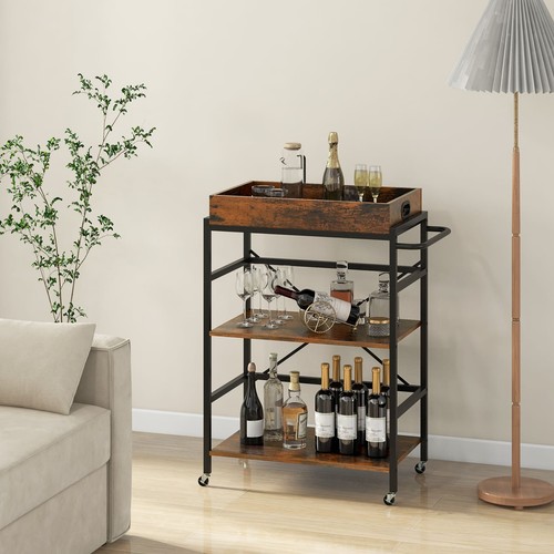 Industrial bar cart tier - cart, 3-tier