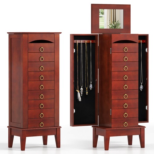 Wood jewelry cabinet - cabinet, armoire