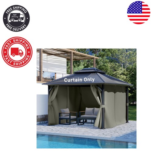 Panel gray gazebo sidewalls - 4-panel,