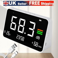 Digital Decibel Sound Level Meter 30-130dB & Humidity Temp Noise Monitor Tester