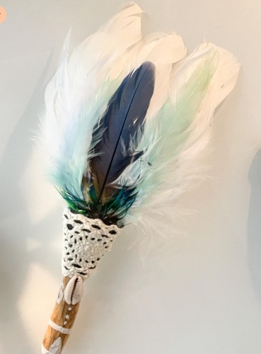 Feather smudge fan - feather,