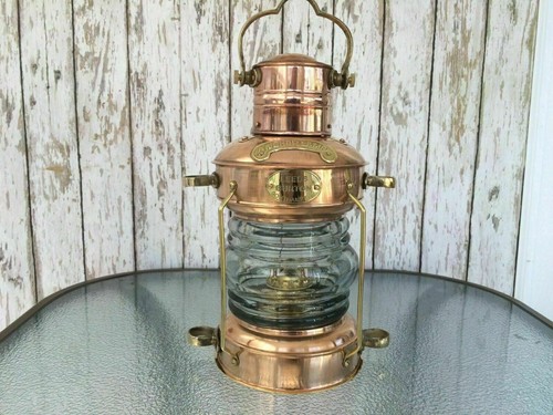 Copper anchor oil lamp - copper,