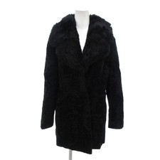 Furvan Lamb Fur Coat Switchable 13XL Black Women's Warm Winter Outerwear