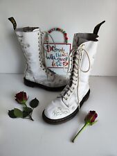 Dr martens 14 hole white 1C57 floral midcalf boots 1b99 zip UK 6 EU 39 US8