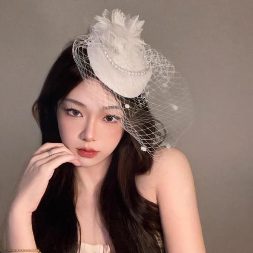 Vintage wedding veil hat - veil,