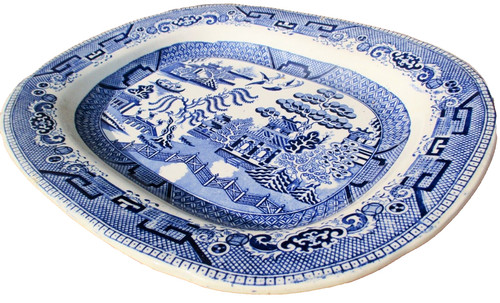 Willow pattern meat platter - meat,