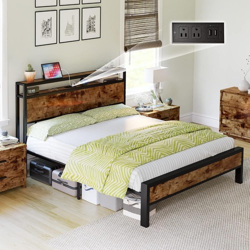 Double bed frame industrial - double,