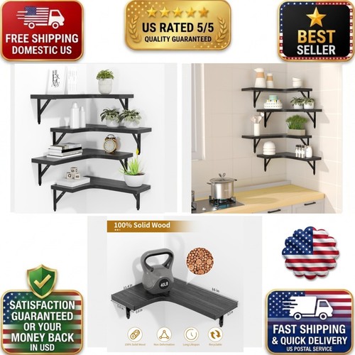 Corner floating shelves set - corner, of