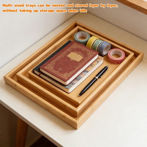 3pcs wooden trays - wooden,