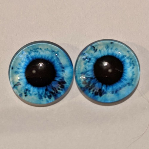 Blue glass cabachon eyes - blue,