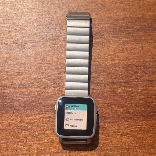 Pebble time steel smartwatch - time,