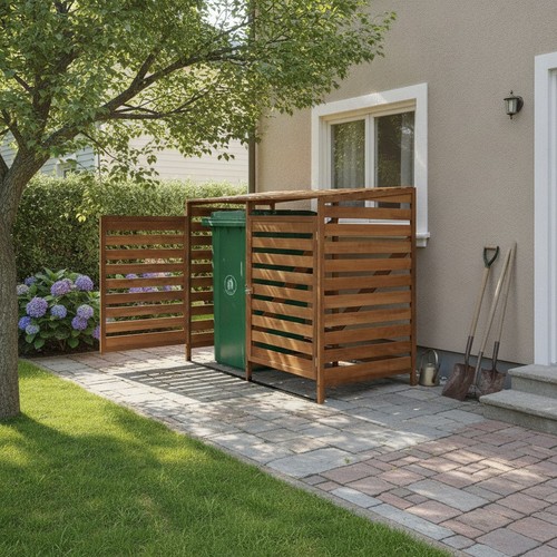Trader wooden wheelie bin - lg,
