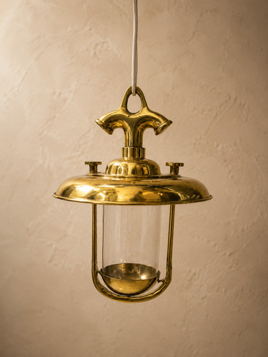 Vintage brass hook mount - brass,