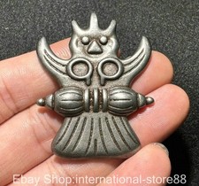 1.6'China meteoritic iron Redpoll Winged Garuda Bird Eagle Buddha amulet pendat