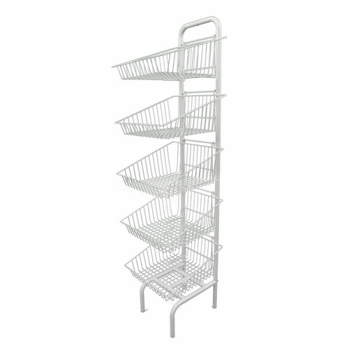 Basket stand tier white shop - 5,