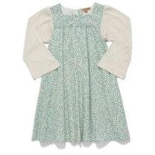 Girls's Dress, Pretty Floral, Blue, natural boho style, I Love Gorgeous,  2-3y