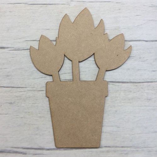 Tulip flower pot mdf wood - tulip, in