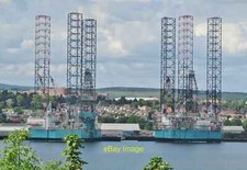 Photo 12x8 Dundee - Oil Rigs Craigie Drilling rigs laid up at Dundee Docks c2017