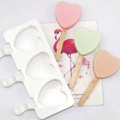 Heart ice cream mould silicone - cream,
