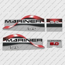 Mariner 5 hp Two Stroke 1996-1998 outboard engine decals sticker set