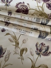 Laura Ashley Gosford Meadow Plum Wallpaper 3 Rolls avail PPR 