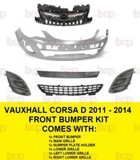 VAUXHALL CORSA D FRONT BUMPER 2011 - 2015 KIT COMPLETE WITH ALL GRILLES NO FOG