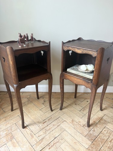Pair solid french oak cut - a,