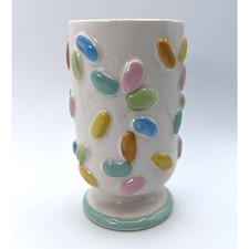 Vt Jelly Bean Ceramic Vase Candy Jar Dish Easter 8402 Shafford Japan Pastel 6"