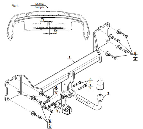 Swan neck tow bar for - tow,