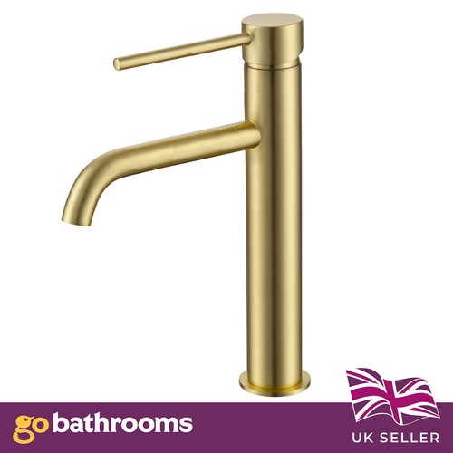 Gold bathroom sink tap - gold, tall