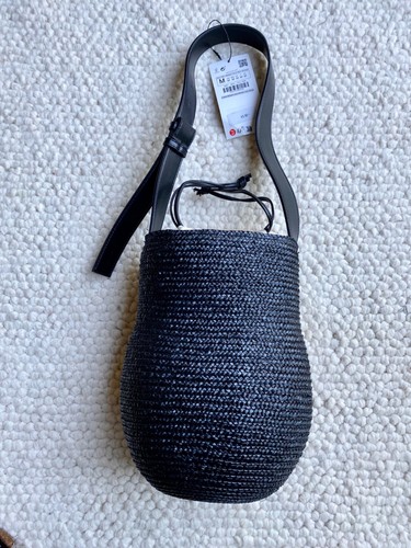 Bnwt zara black woven straw - bnwt,