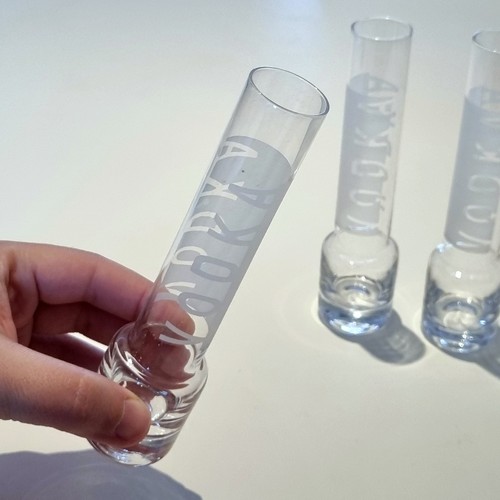 Vintage test tube vodka - 4x,