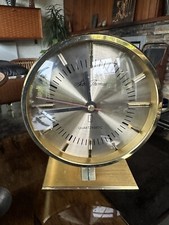 Vintage 1970s Seth Thomas Modernist Brass Mantel / Desk Clock - Kienzle Movement