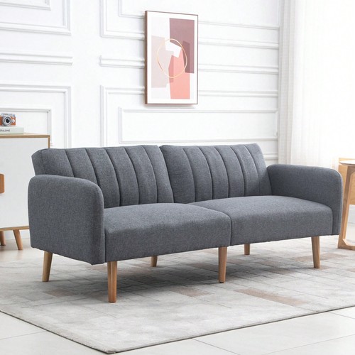Grey linen sofa - grey, bed