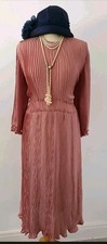 Vintage 1920s Flapper Downton Peaky Blinders Style Dusky Pink Dress UK 10