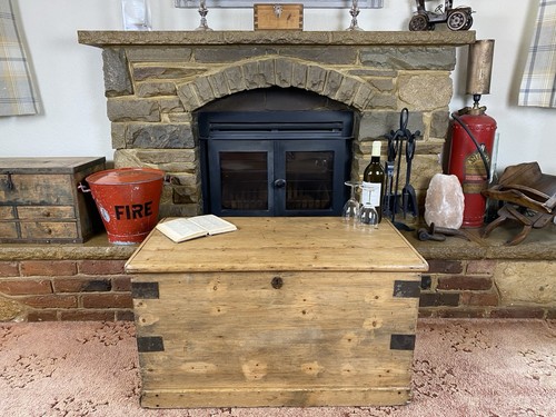 Old antique pine chest - old,