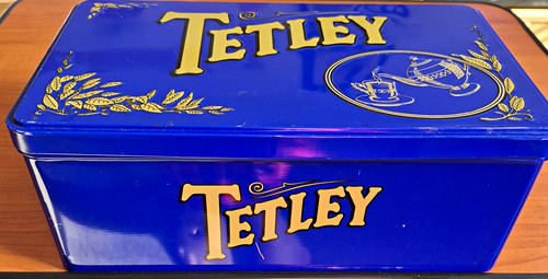 Vintage tetley tea tin caddy - tea,