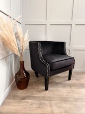 Black Velvet Accent Chair with
