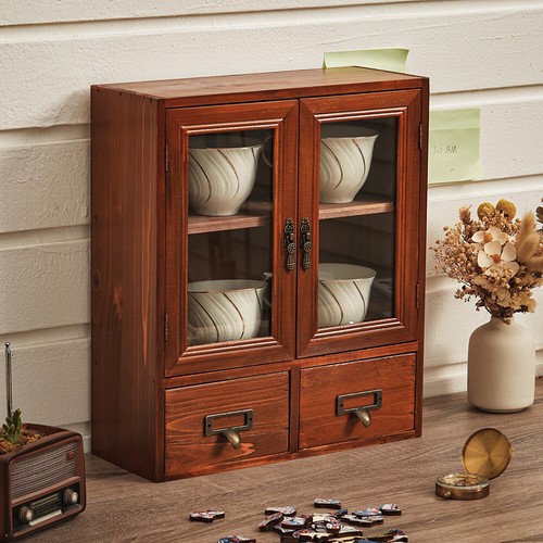 Wood cosmetic organiser makeup - cosmetic,