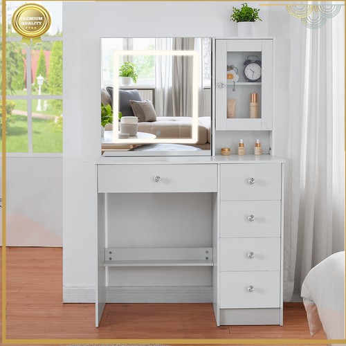 White dressing table makeup - white,