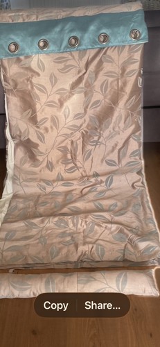 Eyelet leaf curtains duck egg - duck,